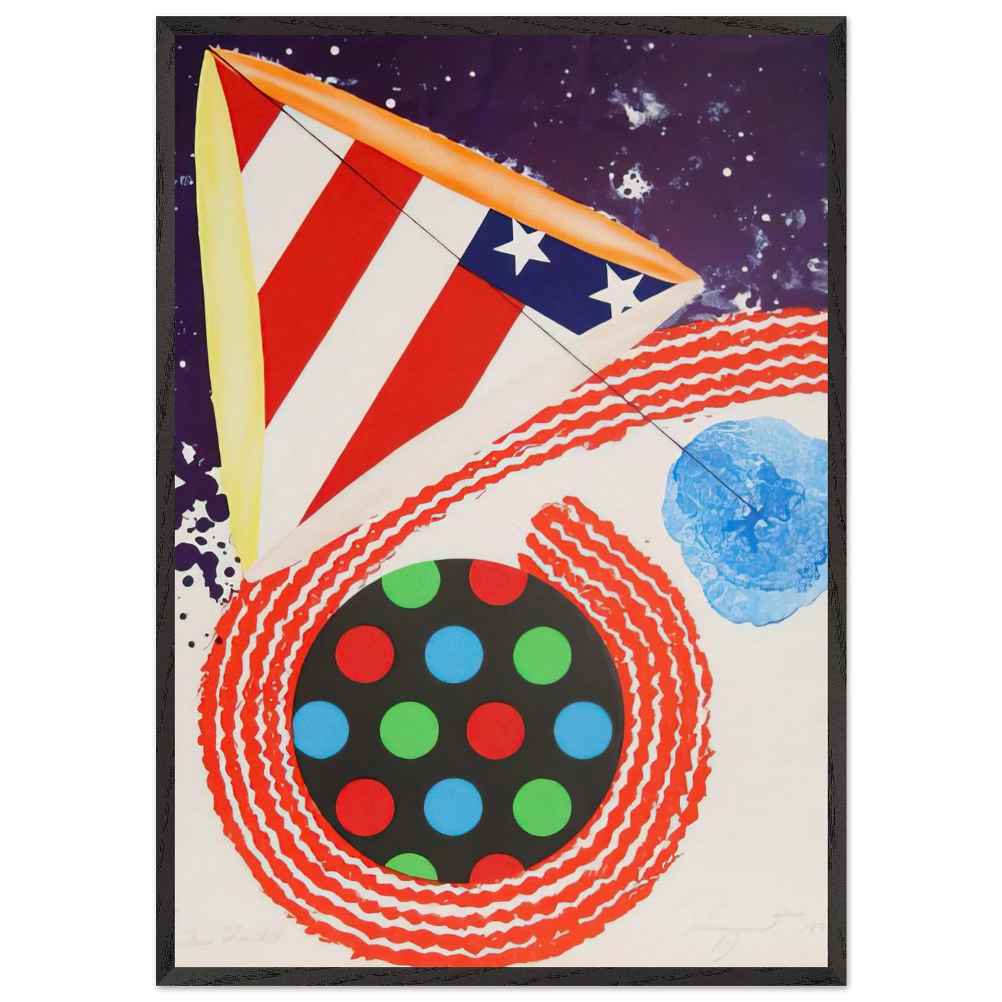 A Free for All - James Rosenquist 70x100 cm / 28x40 inches Framed Art Print – Black Wooden Frame