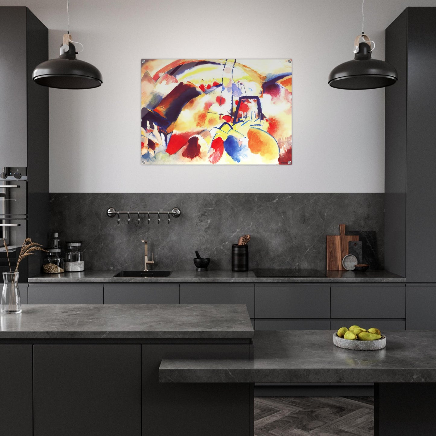 LANDSCAPE WITH RED SPOTS 1913 - Wassily Kandinsky Acrylic Print - 70x100 cm / 28x40″ inches