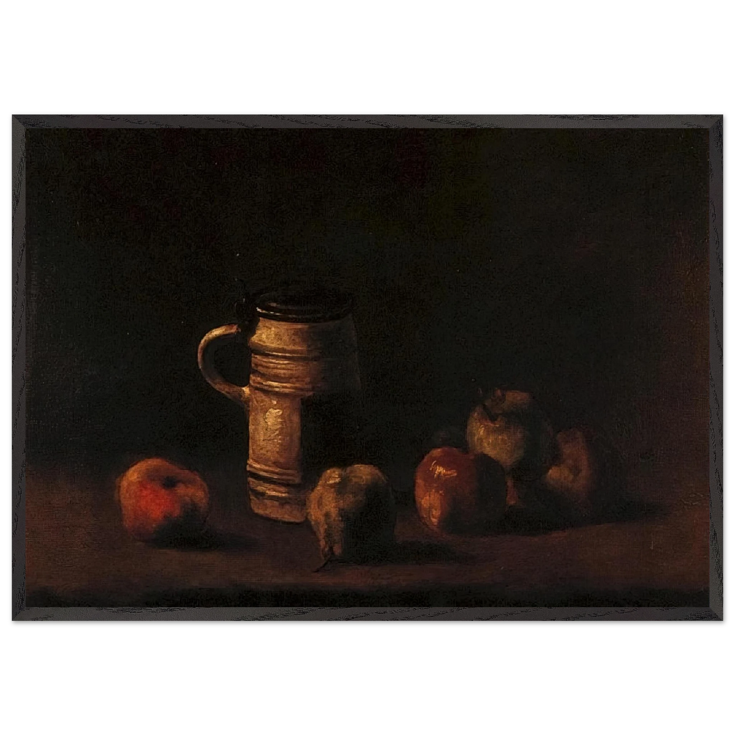 Still Life with Beer Mug and Fruit - Vincent van Gogh Framed Art Print – Black Wooden Frame - Default Title - -Framed Art Print