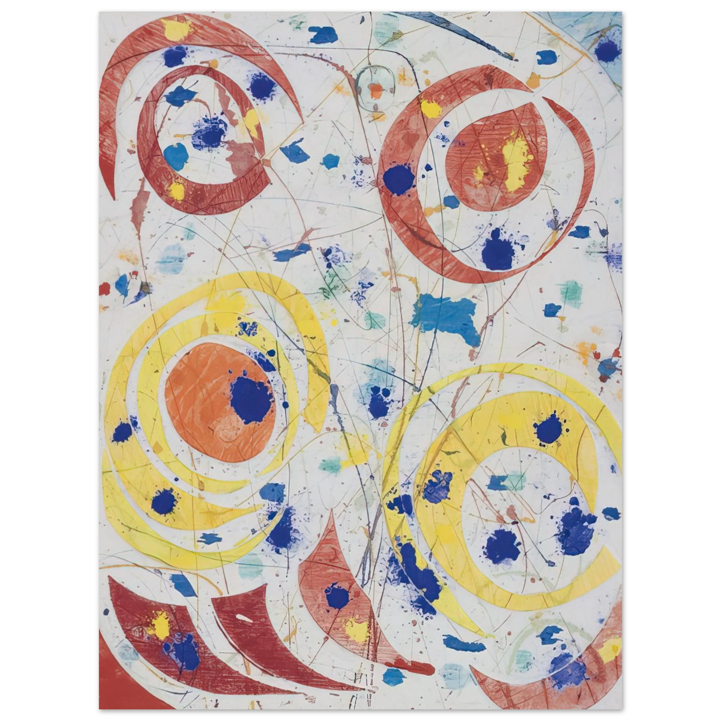 Sam Francis - Untitled monotype with woodcut Fine Art Poster - Default Title