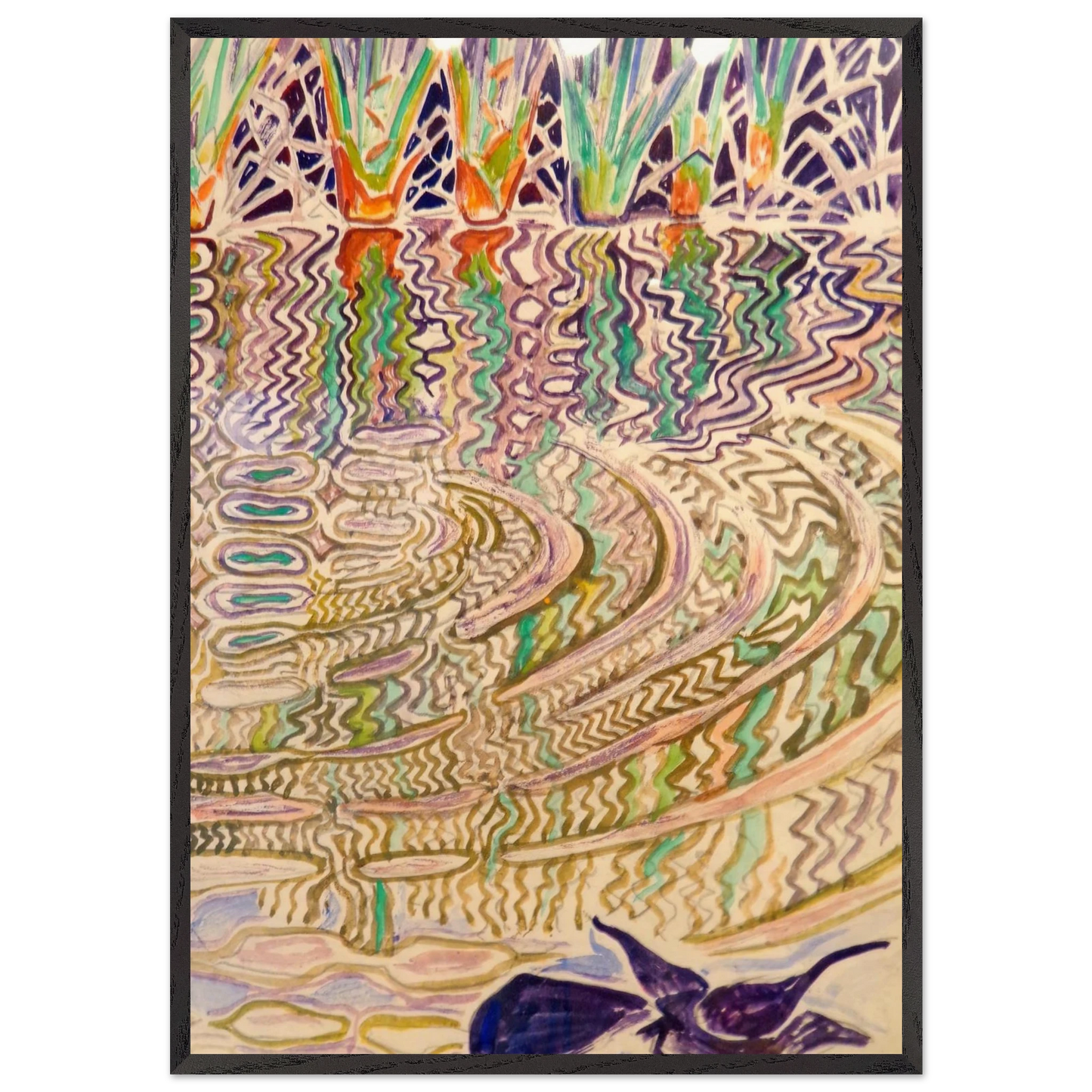 Walter Anderson N13 - Walter Inglis Anderson 70x100 cm / 28x40 inches Framed Art Print – Black Wooden Frame | Walter Anderson Prints