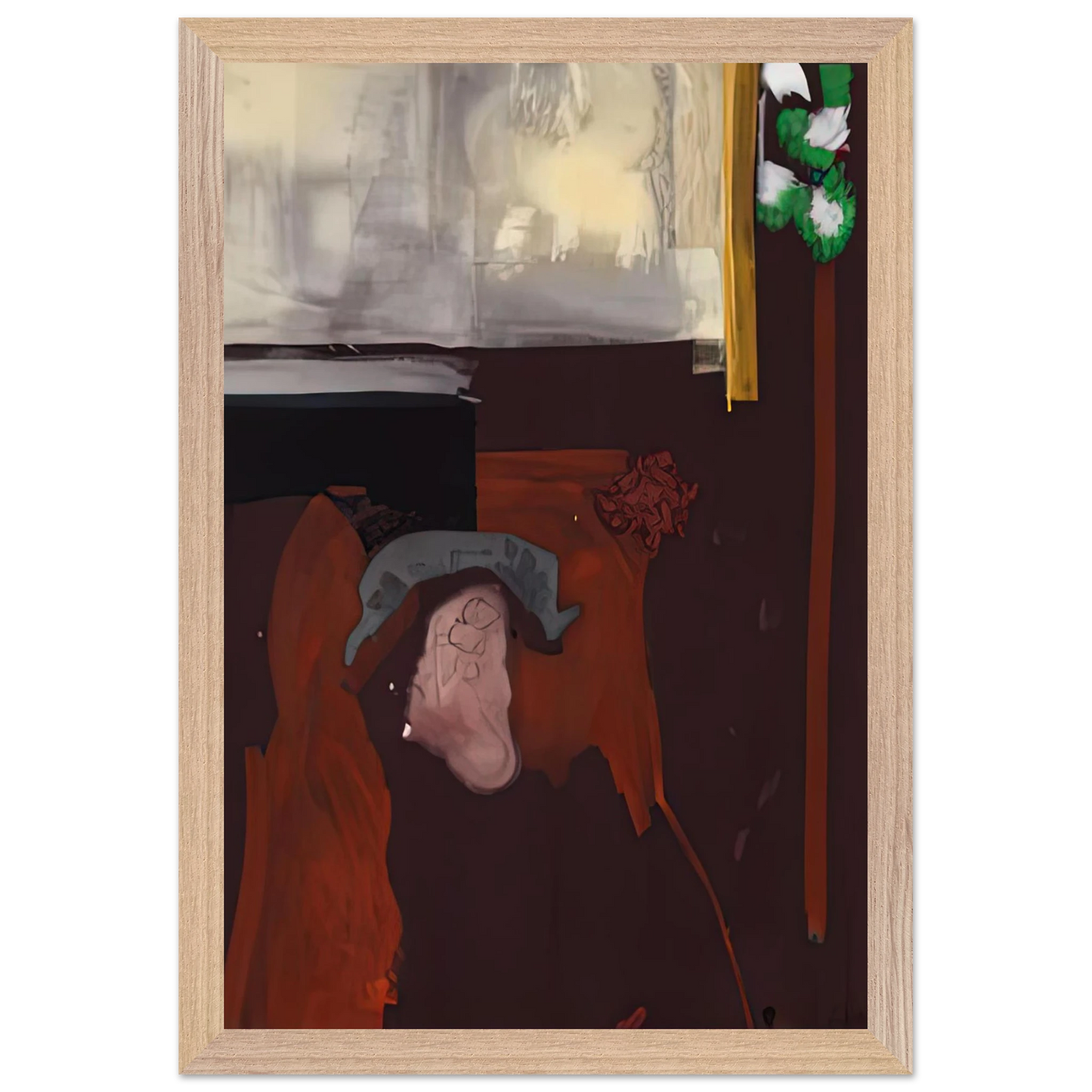 Helen Frankenthaler - The Widow of Fantin Latour, 1988- Wall Art - 30x40 cm / 12x16 inches - Premium Wooden Framed Poster With Fine Art Paper - White frame