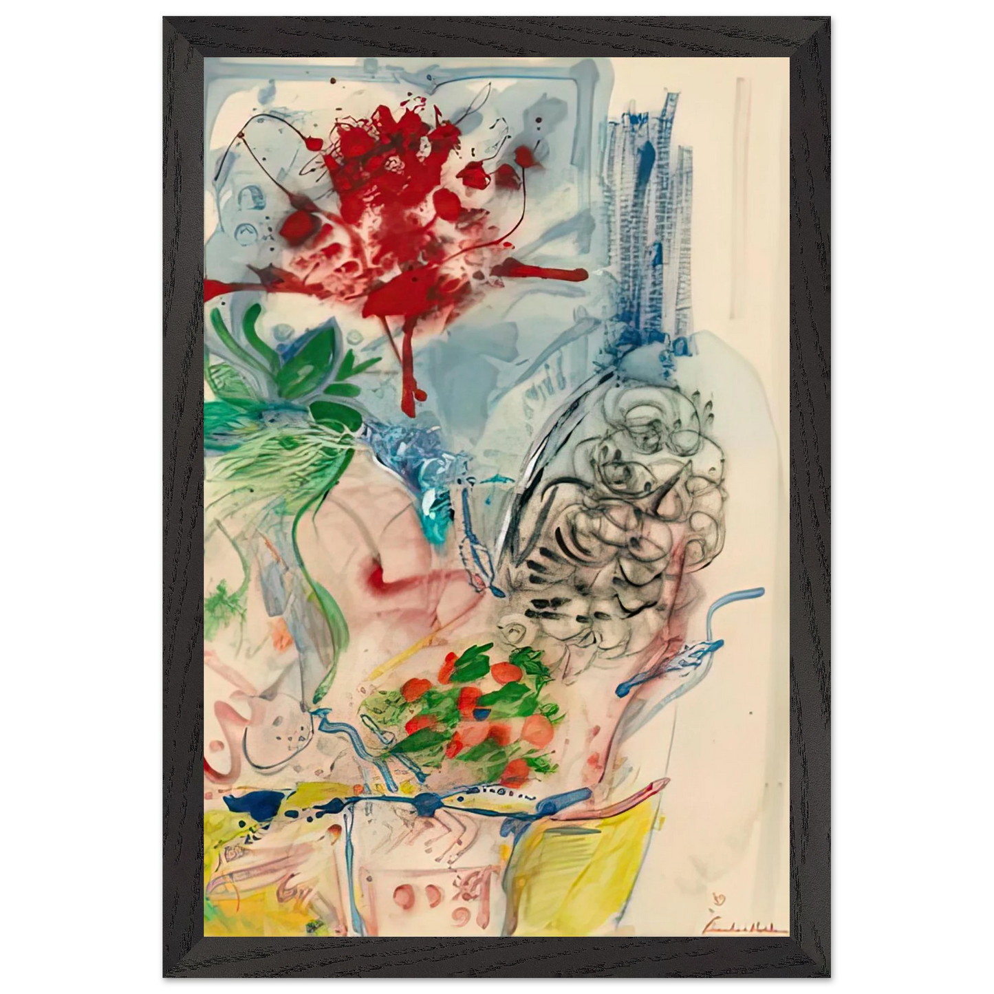 Helen Frankenthaler - L’Amour Toujours L’Amour, 1957- Wall Art - 30x40 cm / 12x16 inches - Premium Wooden Framed Poster With Fine Art Paper - Wood frame