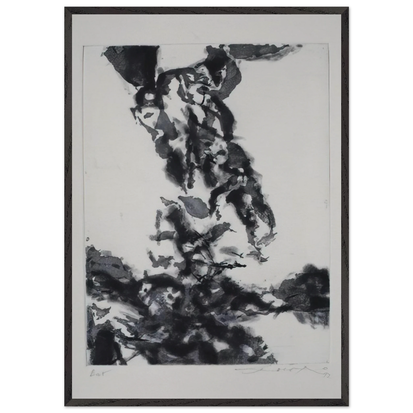 THE PROPHET 1992 - Zao Wou-Ki 70x100 cm / 28x40 inches Framed Art Print – Black Wooden Frame