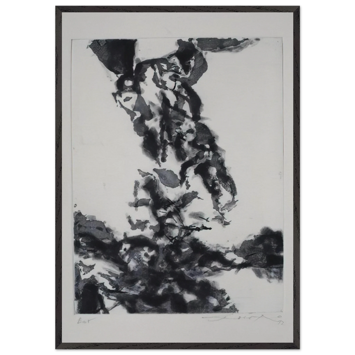 THE PROPHET 1992 - Zao Wou-Ki 70x100 cm / 28x40 inches Framed Art Print – Black Wooden Frame