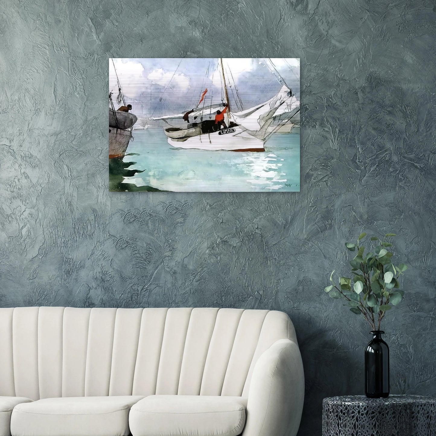 FISHING BOATS KEY WEST - Winslow Homer Brushed Aluminum Print - 70x100 cm / 28x40 inches | Winslow Homer Aluminum Print | Winslow Homer Prints