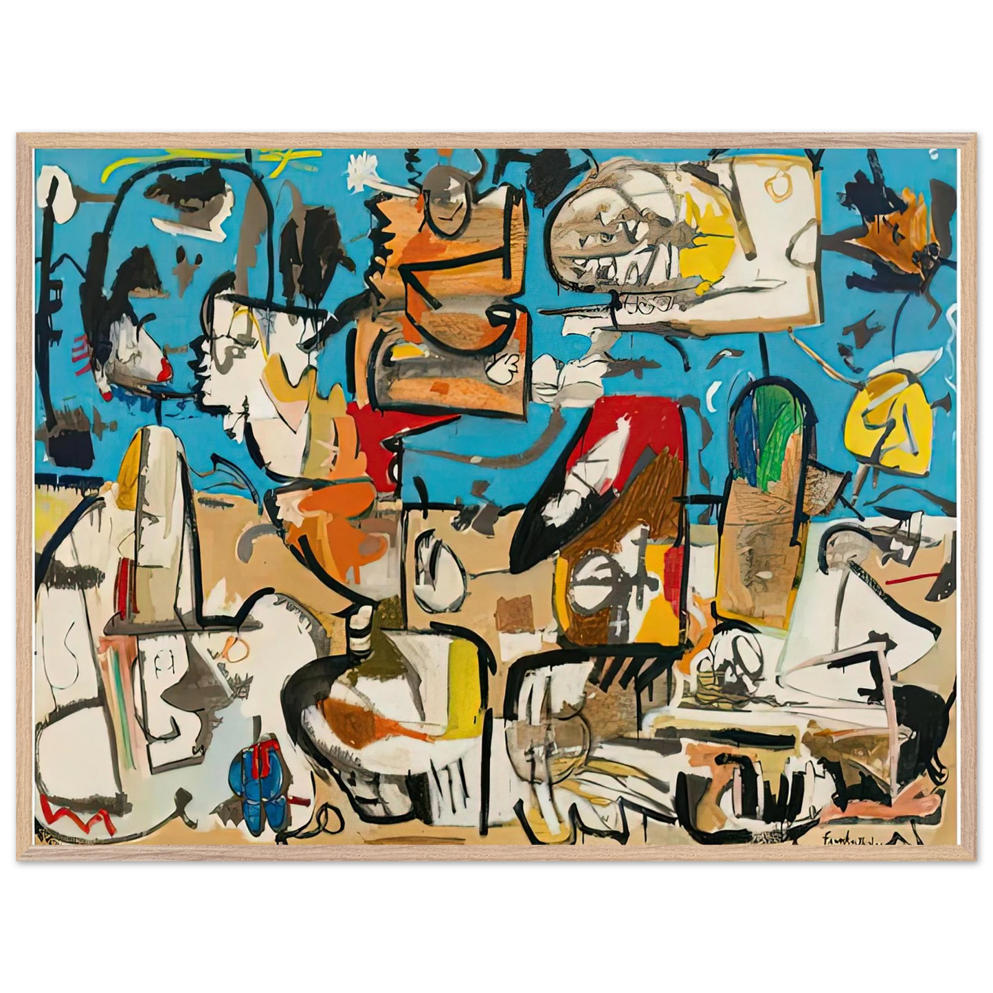 Helen Frankenthaler - Untitled, 1951- Wall Art - 60x80 cm / 24x32 inches - Premium Wooden Framed Poster With Fine Art Paper-canvas - Wood frame