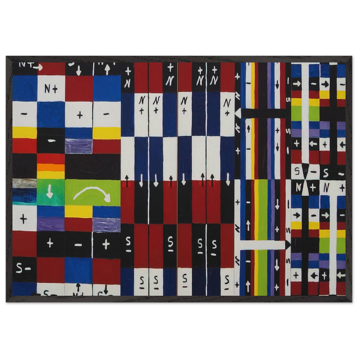 A World in Itself - 1961 - Alfred Jensen 70x100 cm / 28x40 inches Framed Art Print – Black Wooden Frame