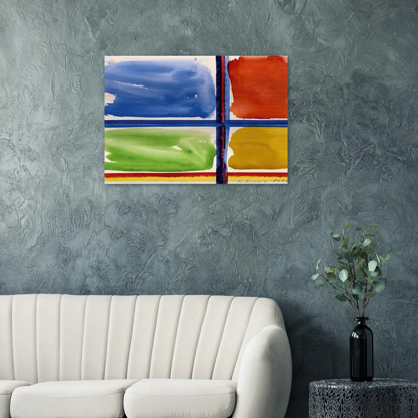 Fensterkreuz II - 1966 - Blinky Palermo Brushed Aluminum Print - 70x100 cm / 28x40 inches | Blinky Palermo Aluminum Print | Blinky Palermo Prints