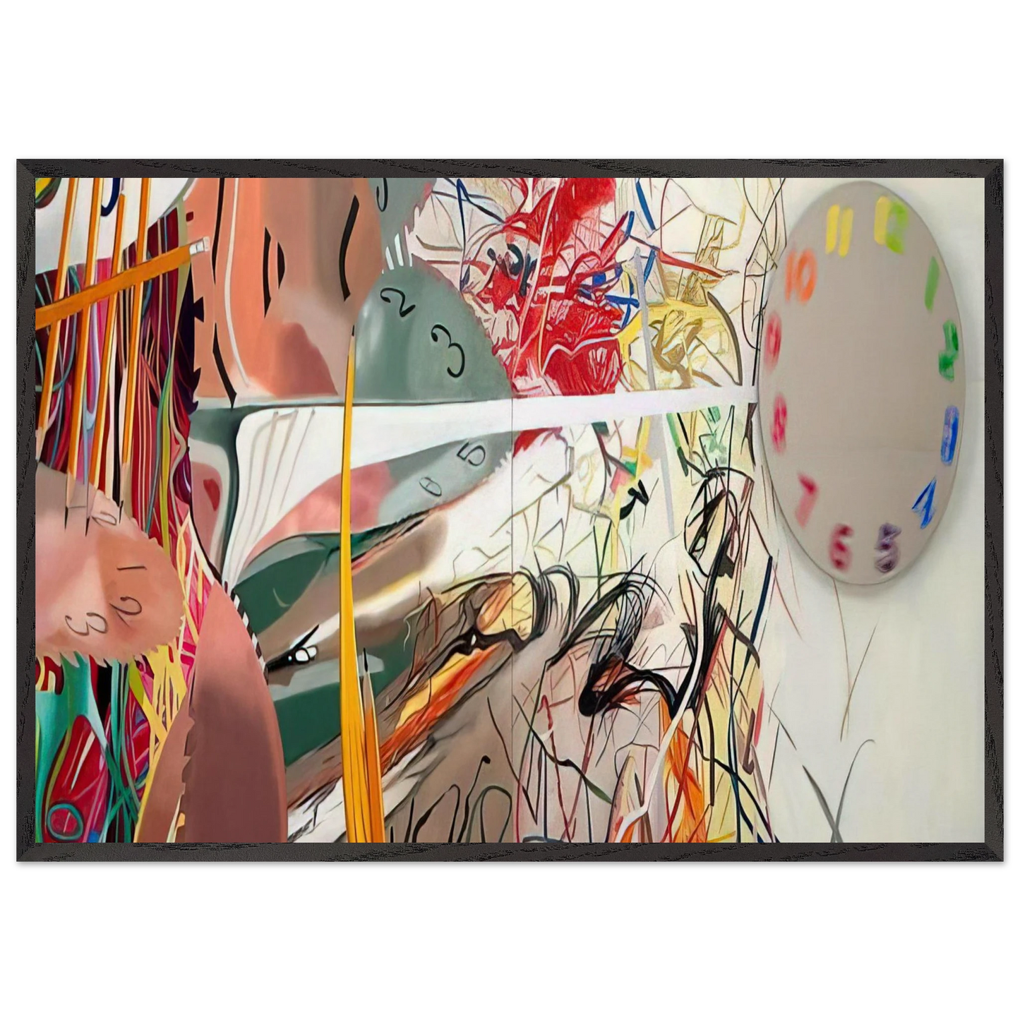 Time Stops the Face Continues - James Rosenquist Framed Art Print – Black Wooden Frame - Default Title - -Framed Art Print