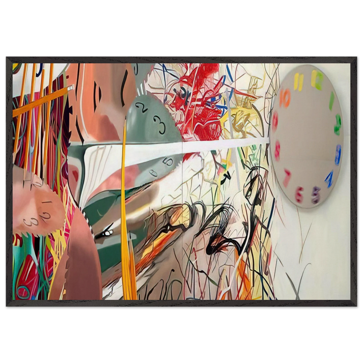 Time Stops the Face Continues - James Rosenquist 70x100 cm / 28x40 inches Framed Art Print – Black Wooden Frame