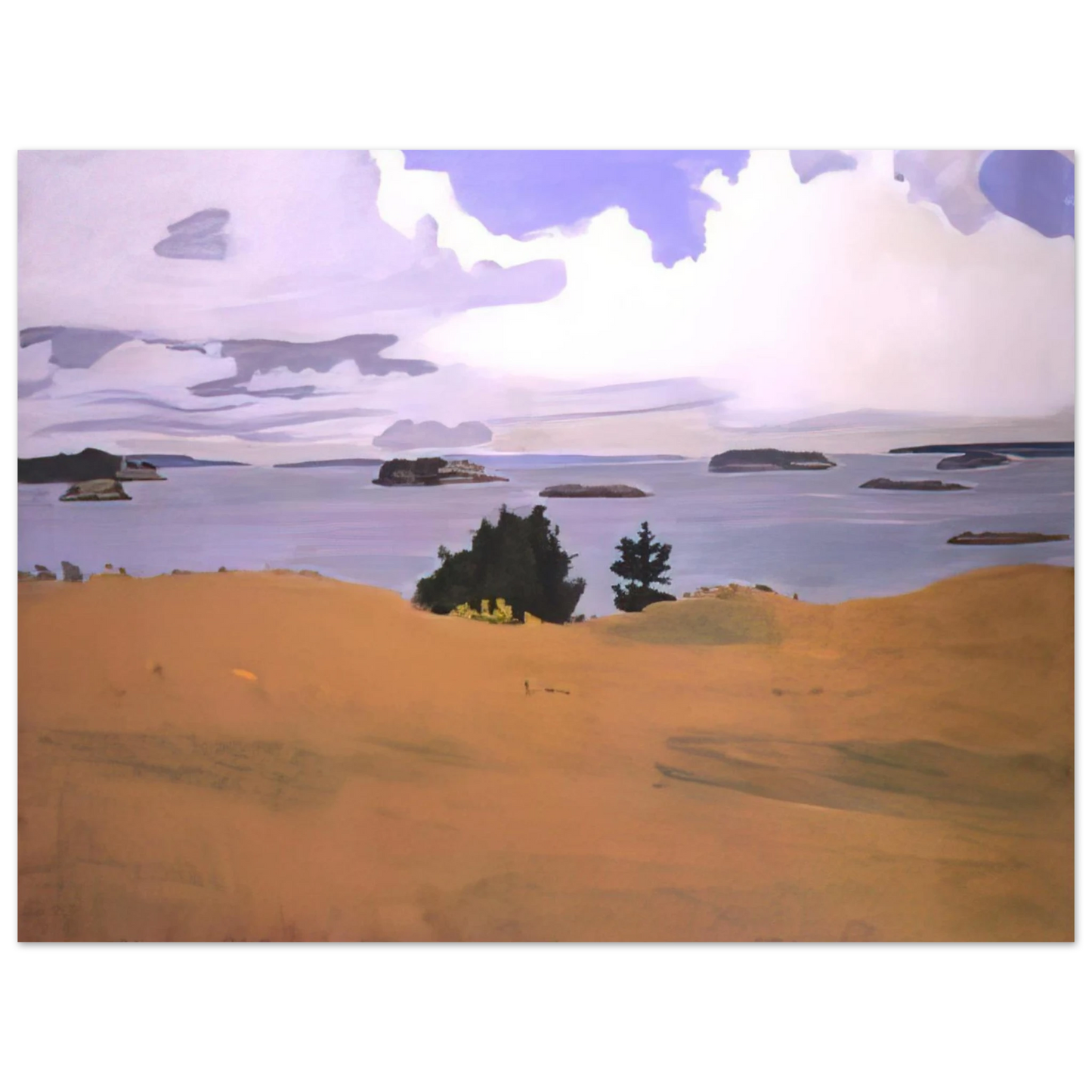 Fairfield Porter - PENOBSCOT BAY WITH YELLOW FIELD 1968 Fine Art Poster - Default Title