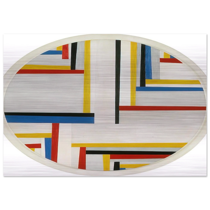 Relational painting, Tondo #4 - 1946 - Fritz Glarner Brushed Aluminum Print - 70x100 cm / 28x40 inches | Fritz Glarner Aluminum Print | Fritz Glarner Prints