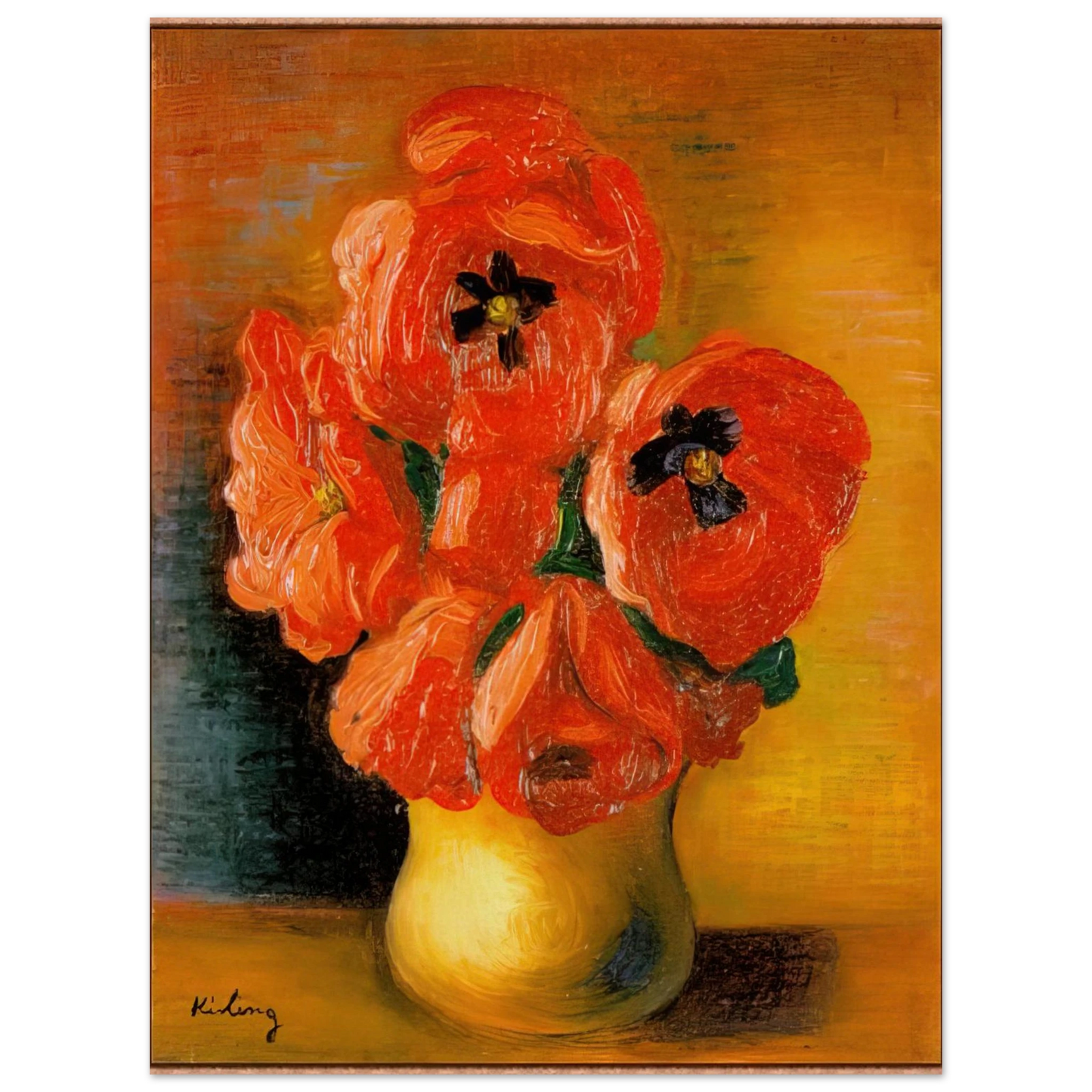 Moise Kisling - BOUQUET OF PEONIES Fine Art Poster - Default Title