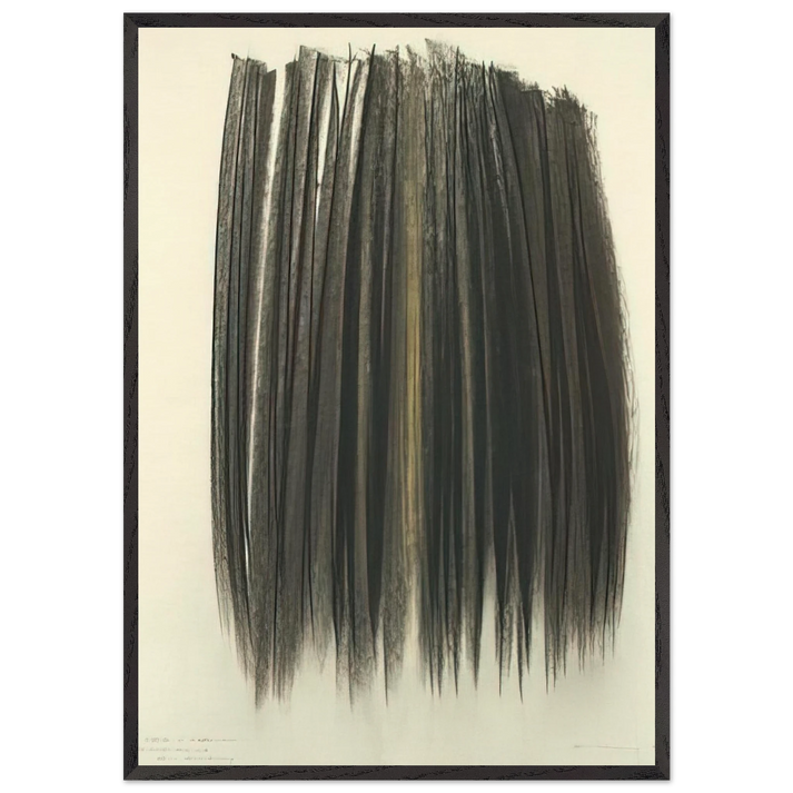 Untitled - 1960 N6 - Hans Hartung 70x100 cm / 28x40 inches Framed Art Print – Black Wooden Frame