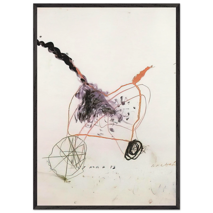 Anabasis - Cy Twombly 70x100 cm / 28x40 inches Framed Art Print – Black Wooden Frame
