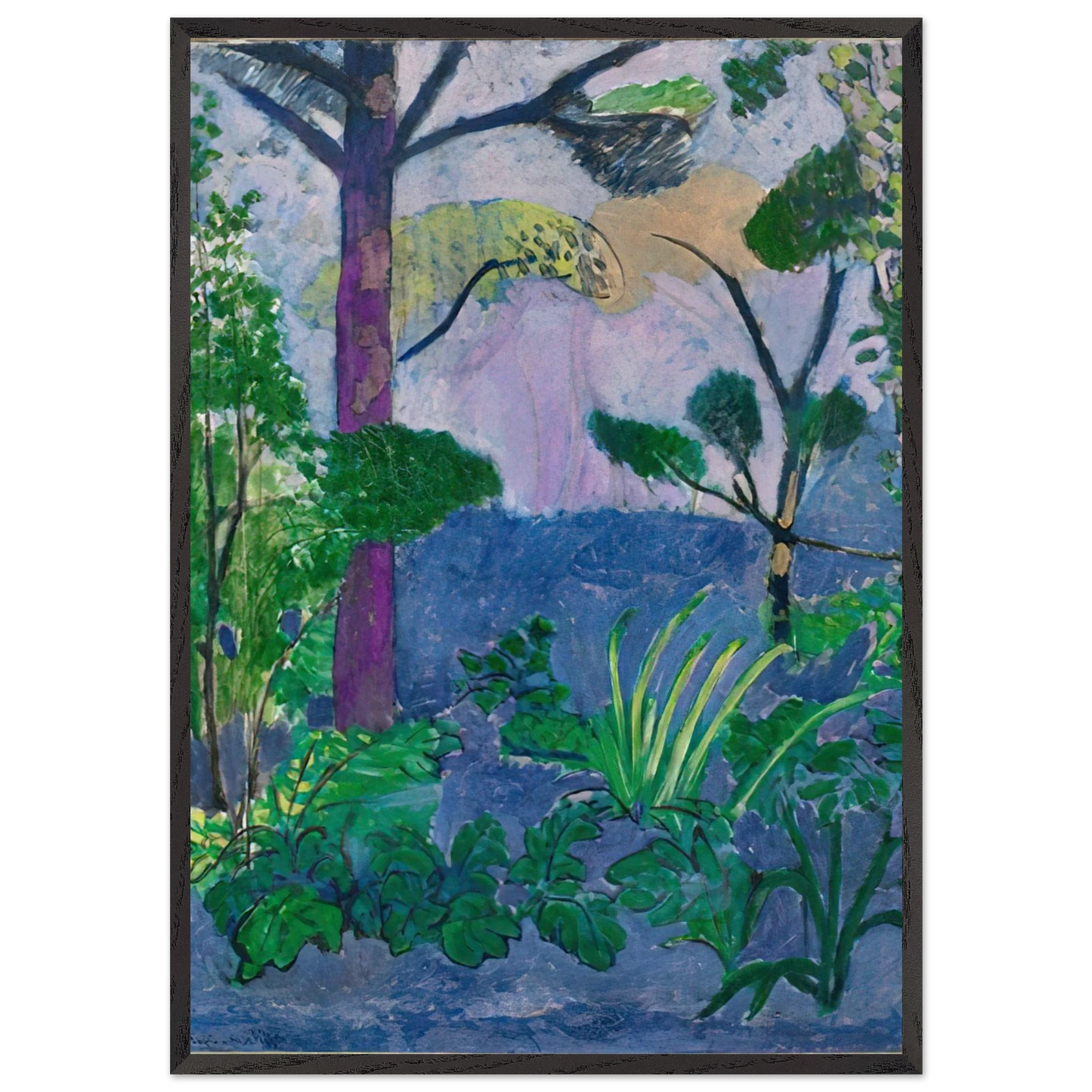 ACANTHUS MOROCCAN LANDSCAPE 1912 - Henri Matisse 70x100 cm / 28x40 inches Framed Art Print – Black Wooden Frame