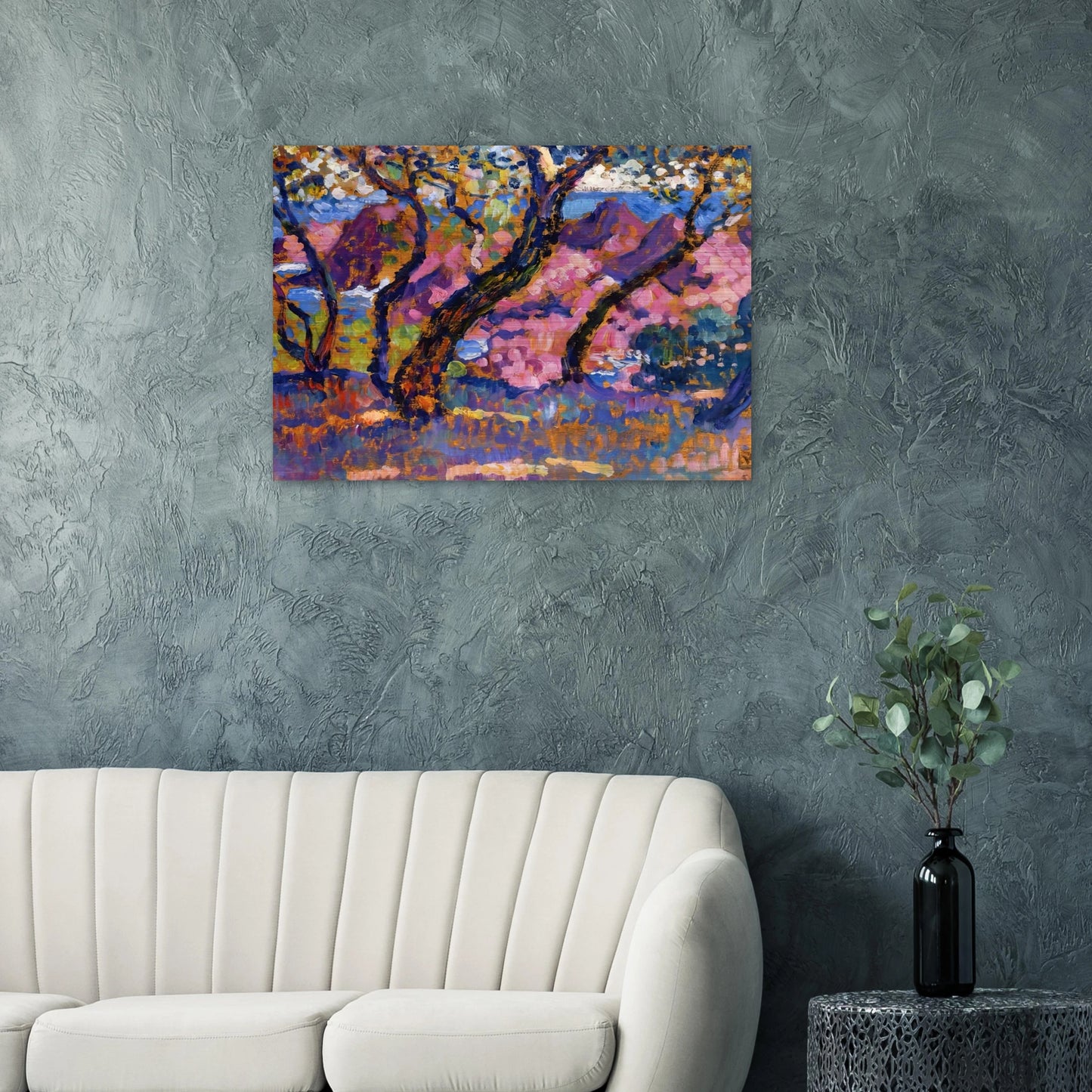 IN THE SHADE OF THE PINES STUDY 1905 - Theo van Rysselberghe Brushed Aluminum Print - 70x100 cm / 28x40 inches | Theo van Rysselberghe Aluminum Print | Theo van Rysselberghe Prints