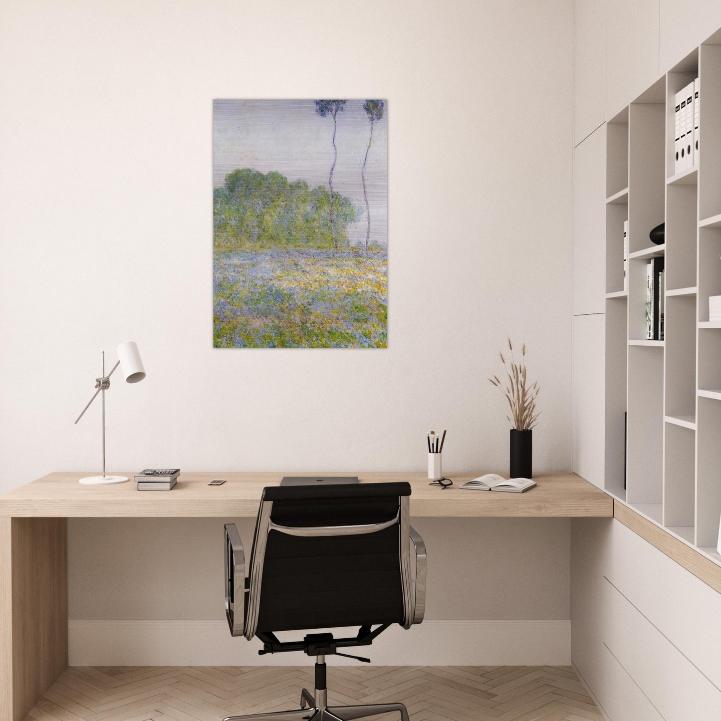 Springtime. Meadow at Giverny - claude monet Brushed Aluminum Print - 70x100 cm / 28x40 inches | claude monet Aluminum Print | claude monet Prints