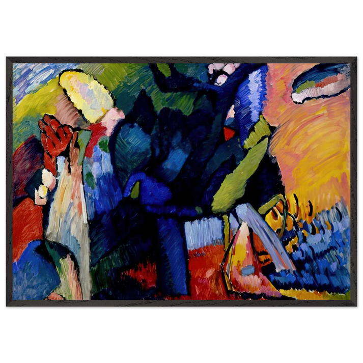 IMPROVISATION 4 1909 - Wassily Kandinsky 70x100 cm / 28x40 inches Framed Art Print – Black Wooden Frame