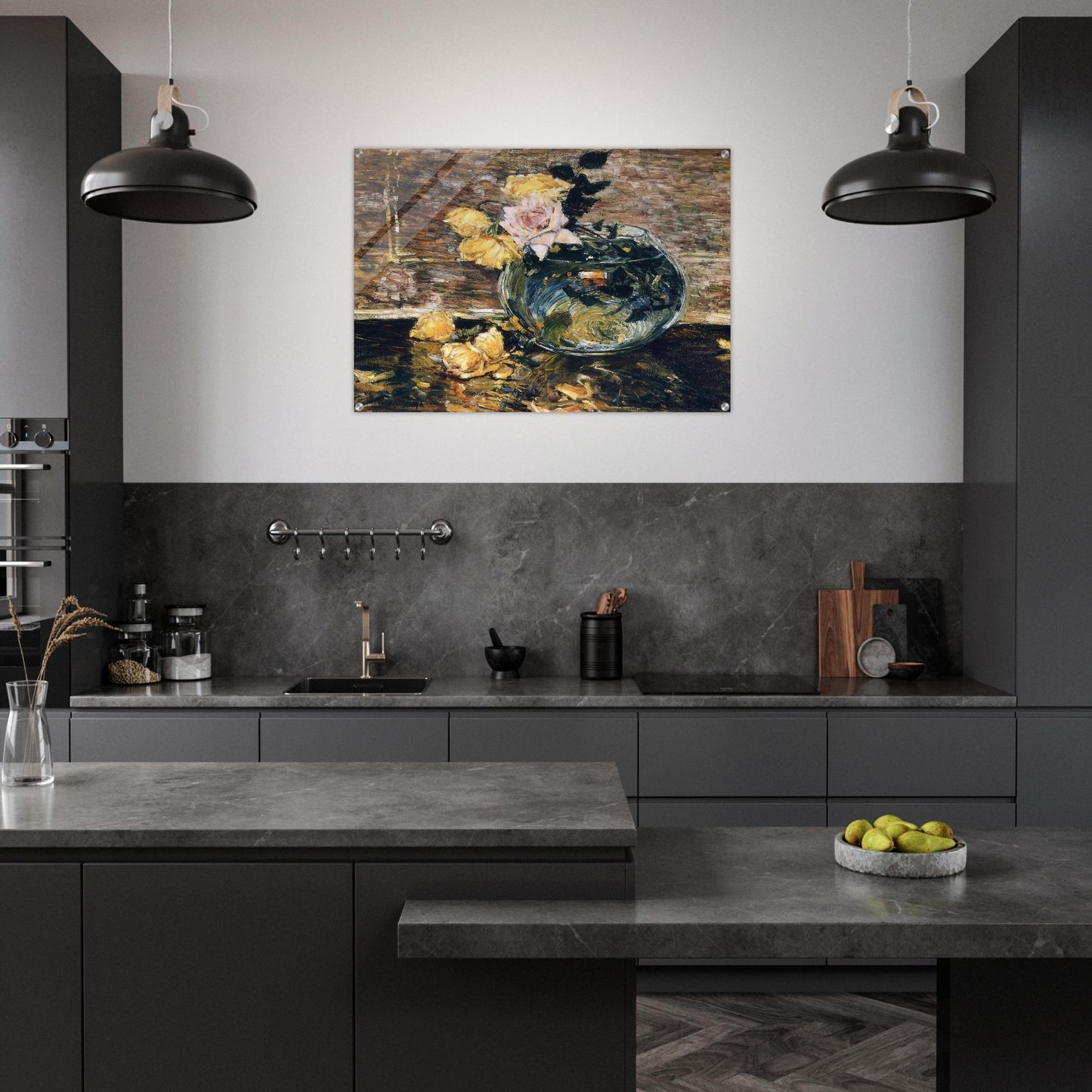 Roses in a Vase - Childe Hassam Acrylic Print - 70x100 cm / 28x40″ inches