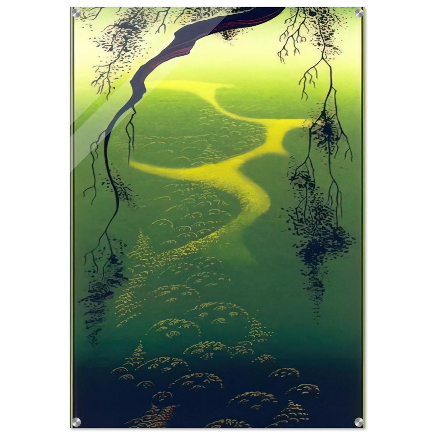 Green Mist - Eyvind Earle Acrylic Print - 70x100 cm / 28x40″ inches