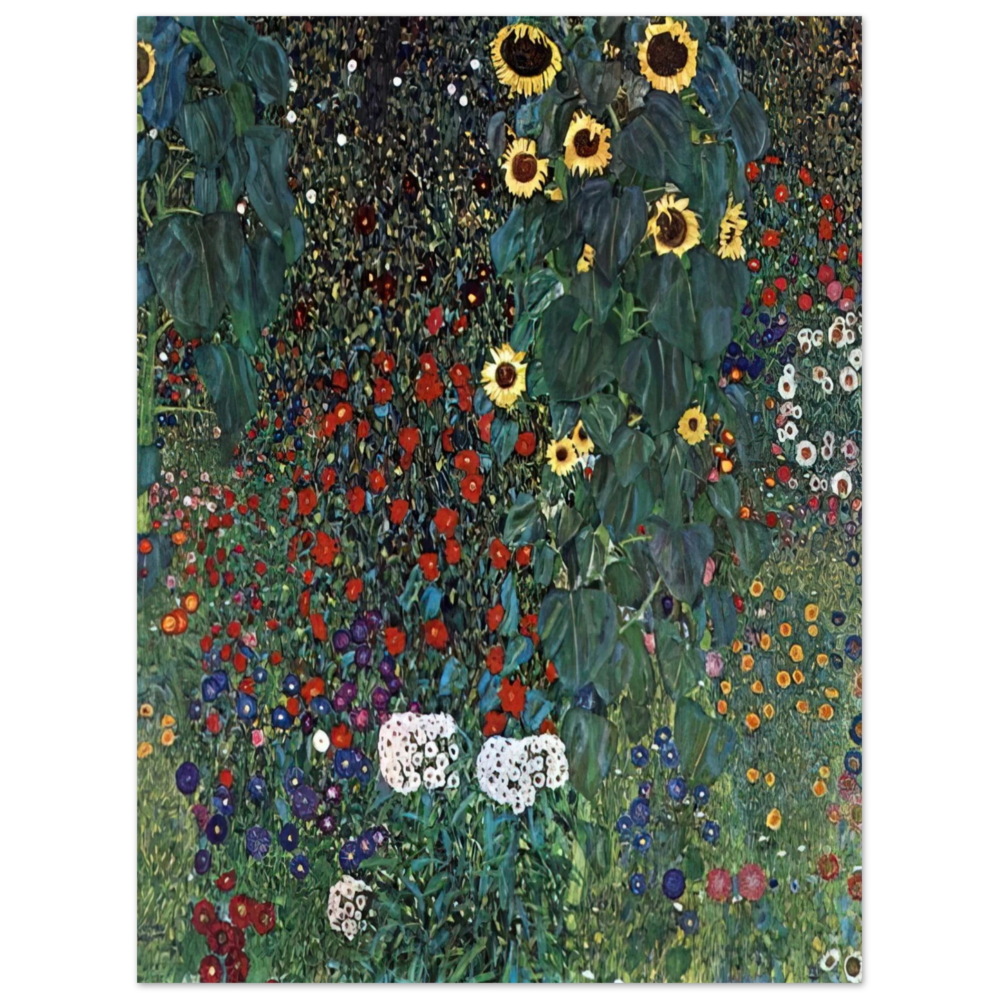 Gustav Klimt - COUNTRY GARDEN WITH SUNFLOWERS 1906 Fine Art Poster - Default Title