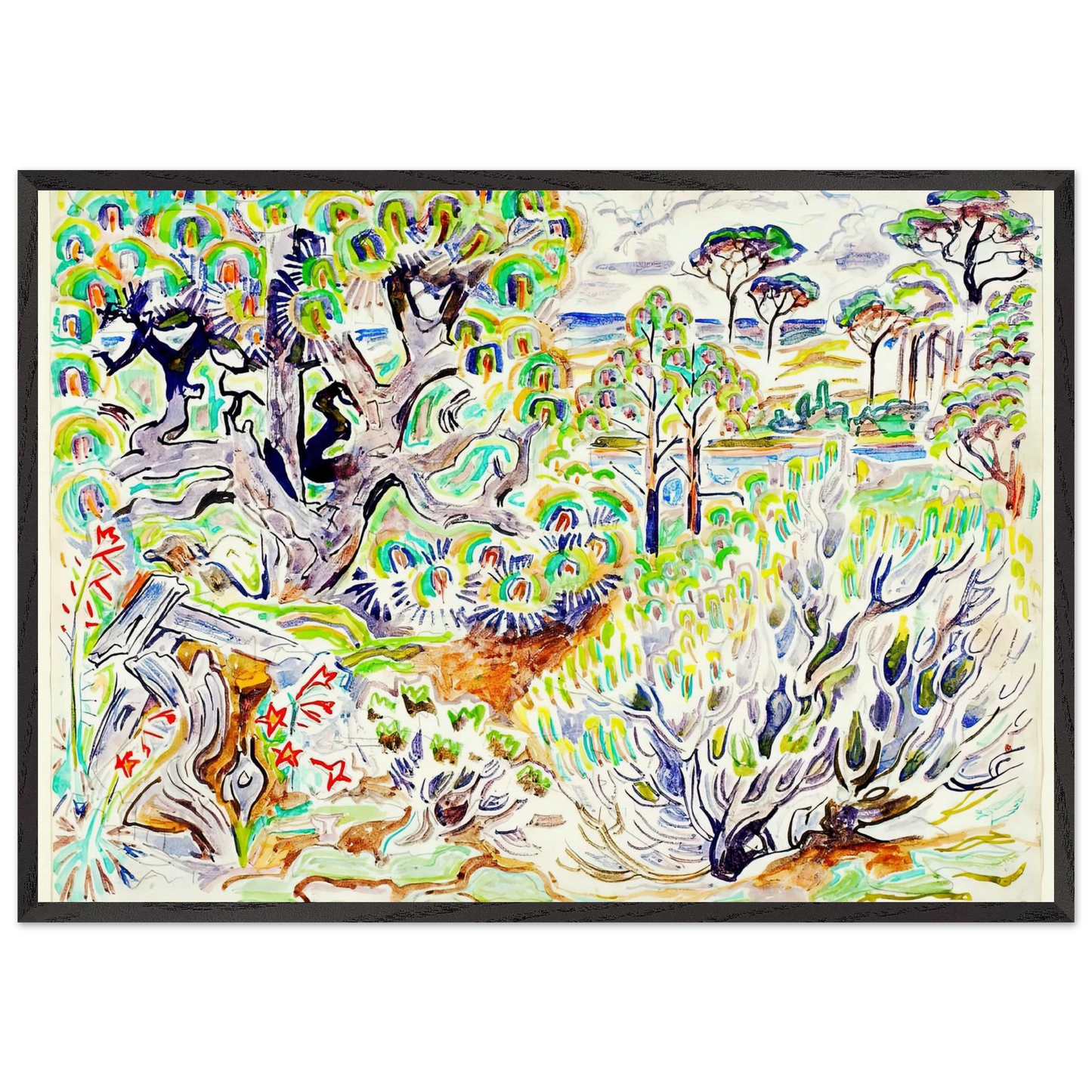 Walter Anderson N3 - Walter Inglis Anderson 70x100 cm / 28x40 inches Framed Art Print – Black Wooden Frame | Walter Anderson Prints