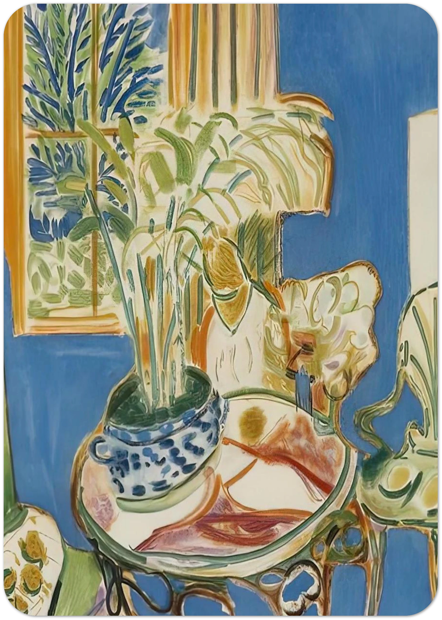 BLUE INTERIOR 1947 By Henri Matisse Pack of 10 Post Cards | Henri Matisse Post Cards | A6 (10.5 x 14.8 cm) - 4.1 x 5.8 inches