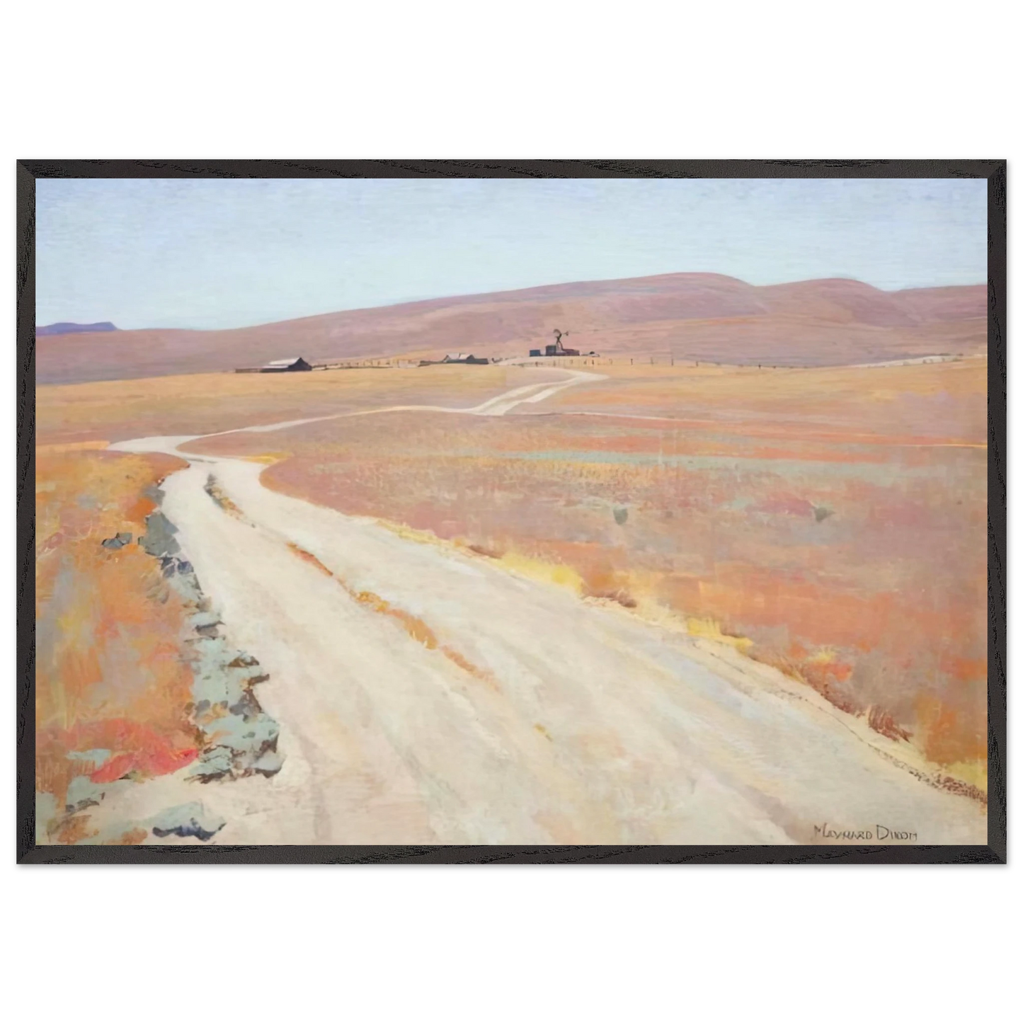 ABANDONED RANCH 1935 - Maynard Dixon 70x100 cm / 28x40 inches Framed Art Print – Black Wooden Frame