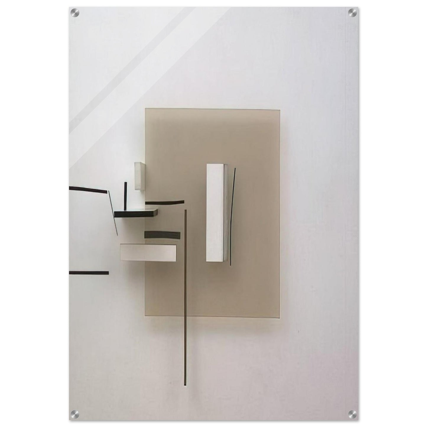 Synthetic Construction White and Black - 1966 - Victor Pasmore Acrylic Print - 70x100 cm / 28x40″ inches | Victor Pasmore Wall Art | Victor Pasmore Prints