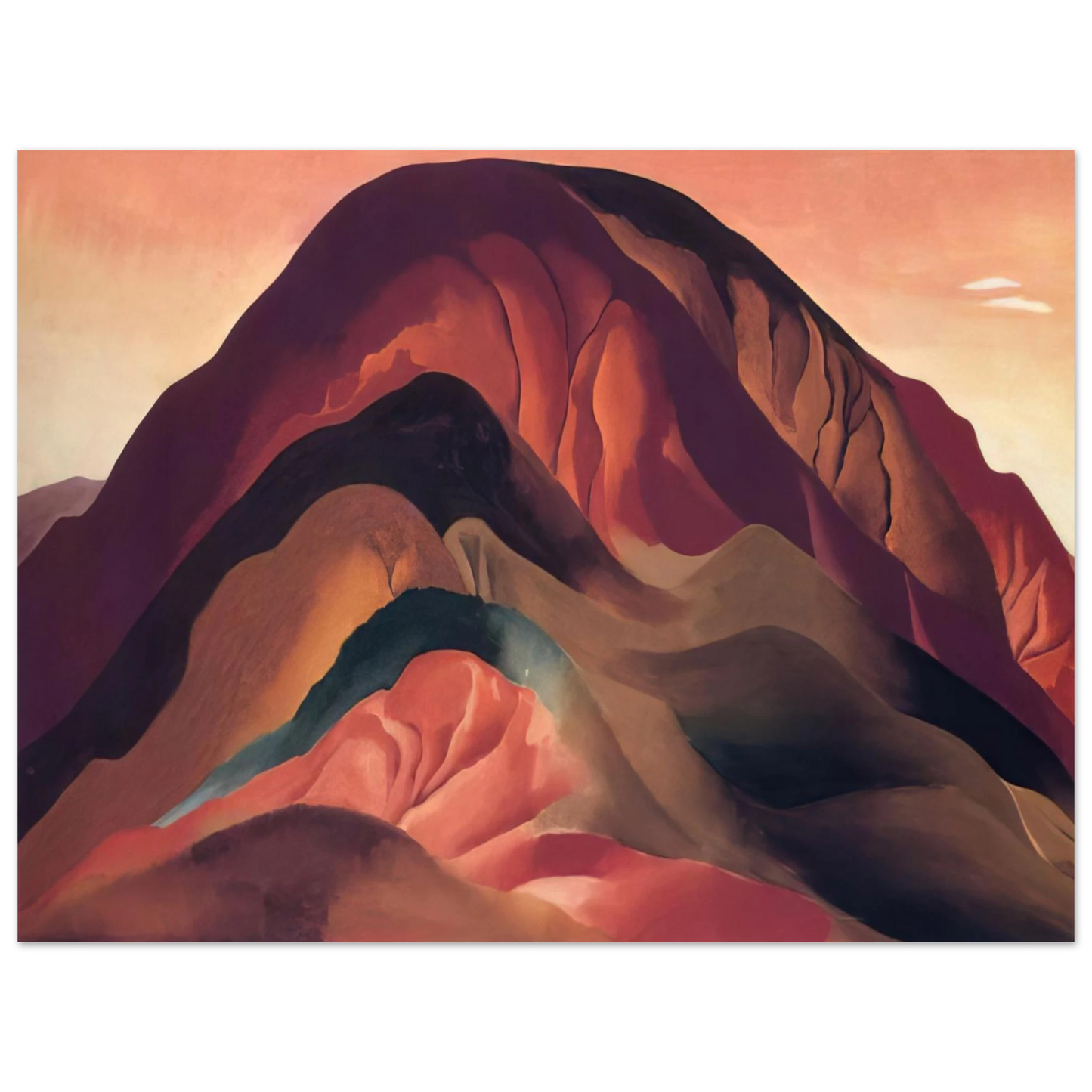 Georgia O'Keeffe - Rust Red Hills Fine Art Poster - 13x18 cm / 5x7 inches