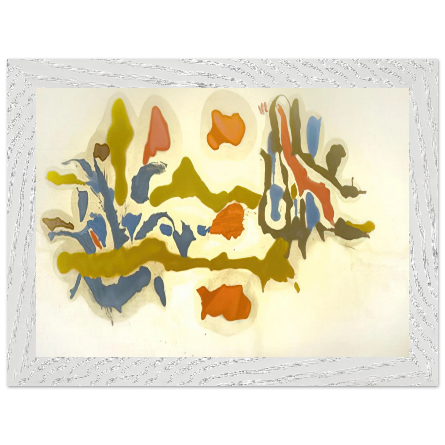 Helen Frankenthaler - Seascape with Dunes - 1962 Wall art - A2 (42 x 59.4 cm) - Premium Wooden Framed Poster With Fine Art Paper - White frame