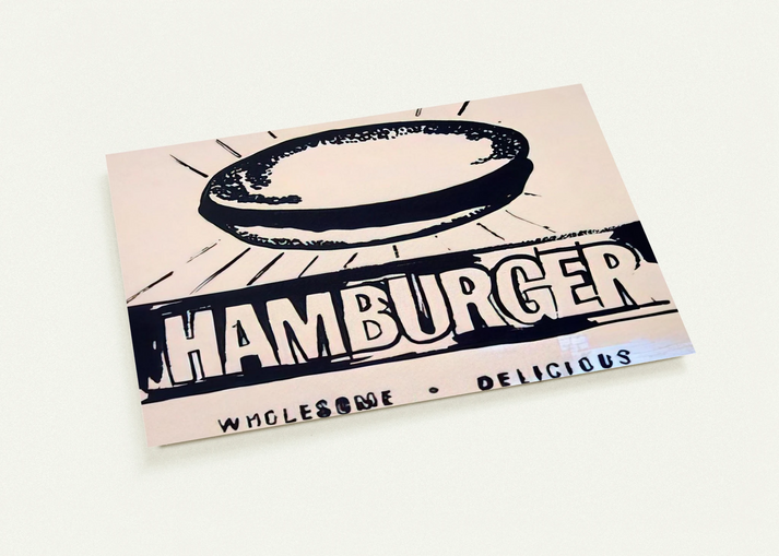 Hamburger beige By Andy Warhol Pack of 10 Post Cards | Andy Warhol Post Cards | A6 (10.5 x 14.8 cm) - 4.1 x 5.8 inches