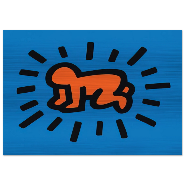 RADIANT BABY FROM ICONS SERIES 1990 - Keith Haring Brushed Aluminum Print - 70x100 cm / 28x40 inches | Keith Haring Aluminum Print | Keith Haring Prints