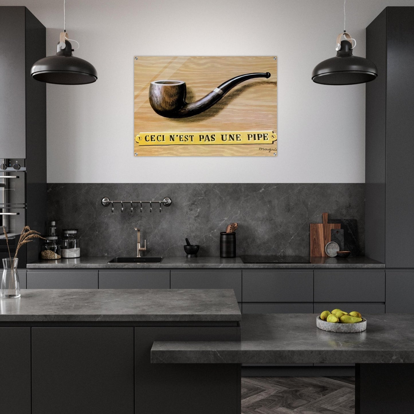 THE TREACHERY OF IMAGES THIS IS NOT A PIPE 1966 - Rene Magritte Acrylic Print - 70x100 cm / 28x40″ inches