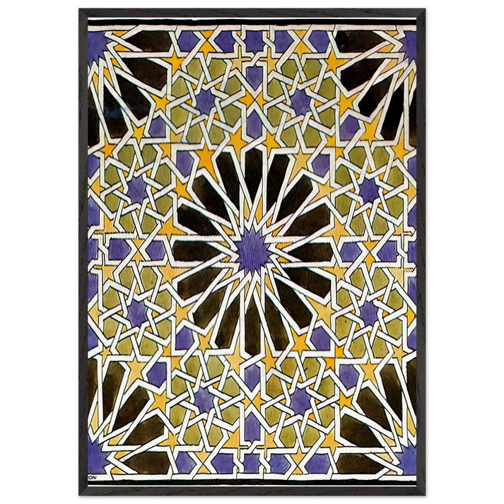 MURAL MOSAIC IN THE ALHAMBRA - MC Escher 70x100 cm / 28x40 inches Framed Art Print – Black Wooden Frame | Maurits Cornelis Escher Prints