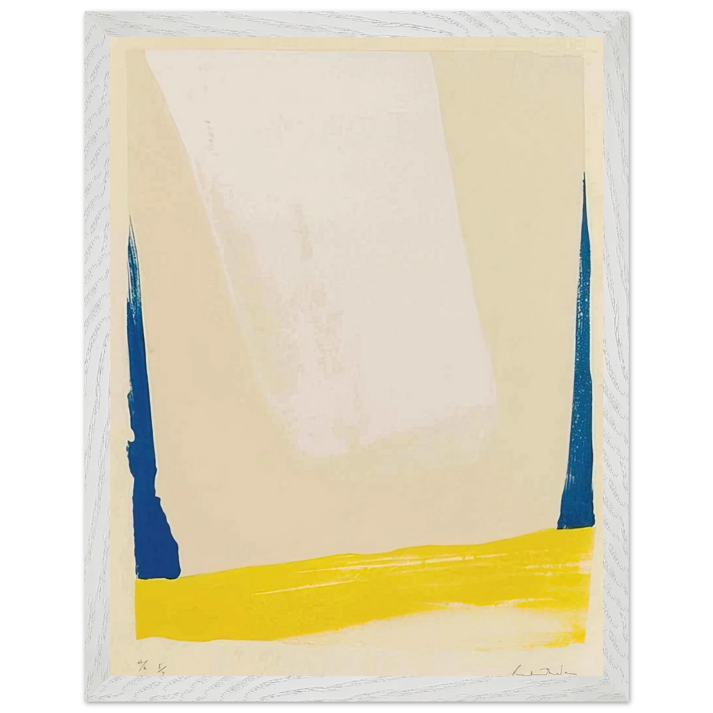 Helen Frankenthaler - White Portal - 1967 Wall art - 27x35 cm / 11x14 inches - Premium Wooden Framed Poster With Fine Art Paper - White frame