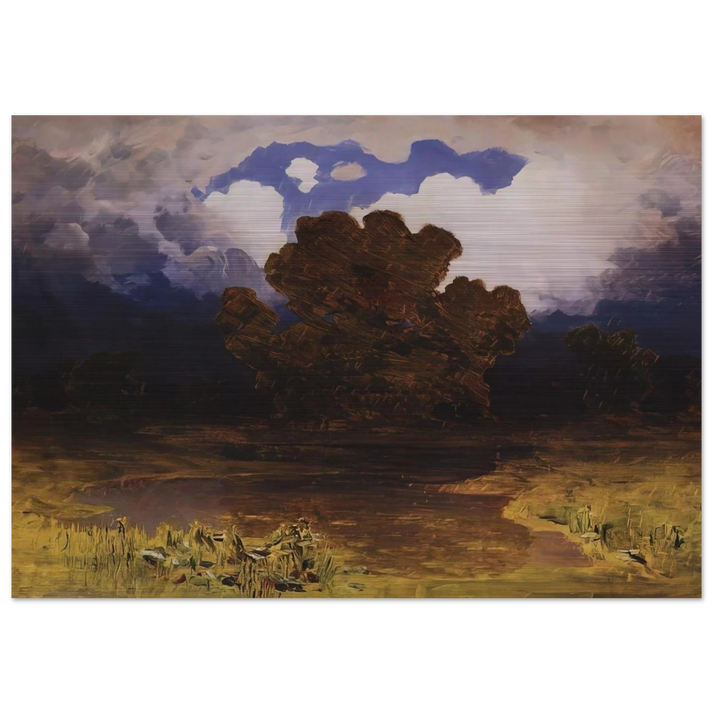 Forest Lake. Cloud - Arkhyp Kuindzhi Brushed Aluminum Print - 70x100 cm / 28x40 inches | Arkhyp Kuindzhi Aluminum Print | Arkhyp Kuindzhi Prints