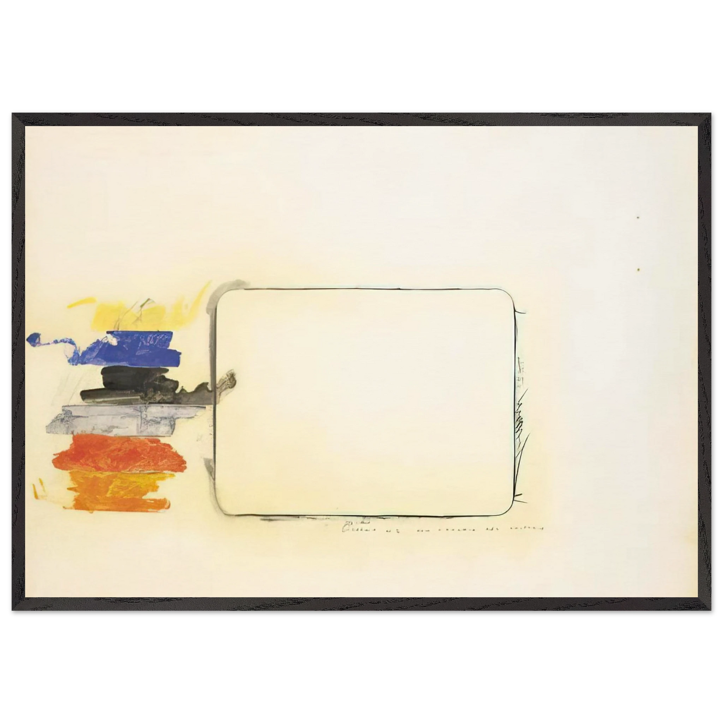 Disegno n 2 per locchio del critico - Art Informel - Mario Schifano 70x100 cm / 28x40 inches Framed Art Print – Black Wooden Frame