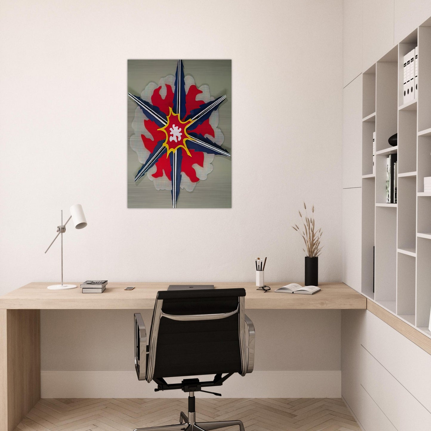 WALL EXPLOSION II 1965 - Roy Lichtenstein Brushed Aluminum Print - 70x100 cm / 28x40 inches | Roy Lichtenstein Aluminum Print | Roy Lichtenstein Prints