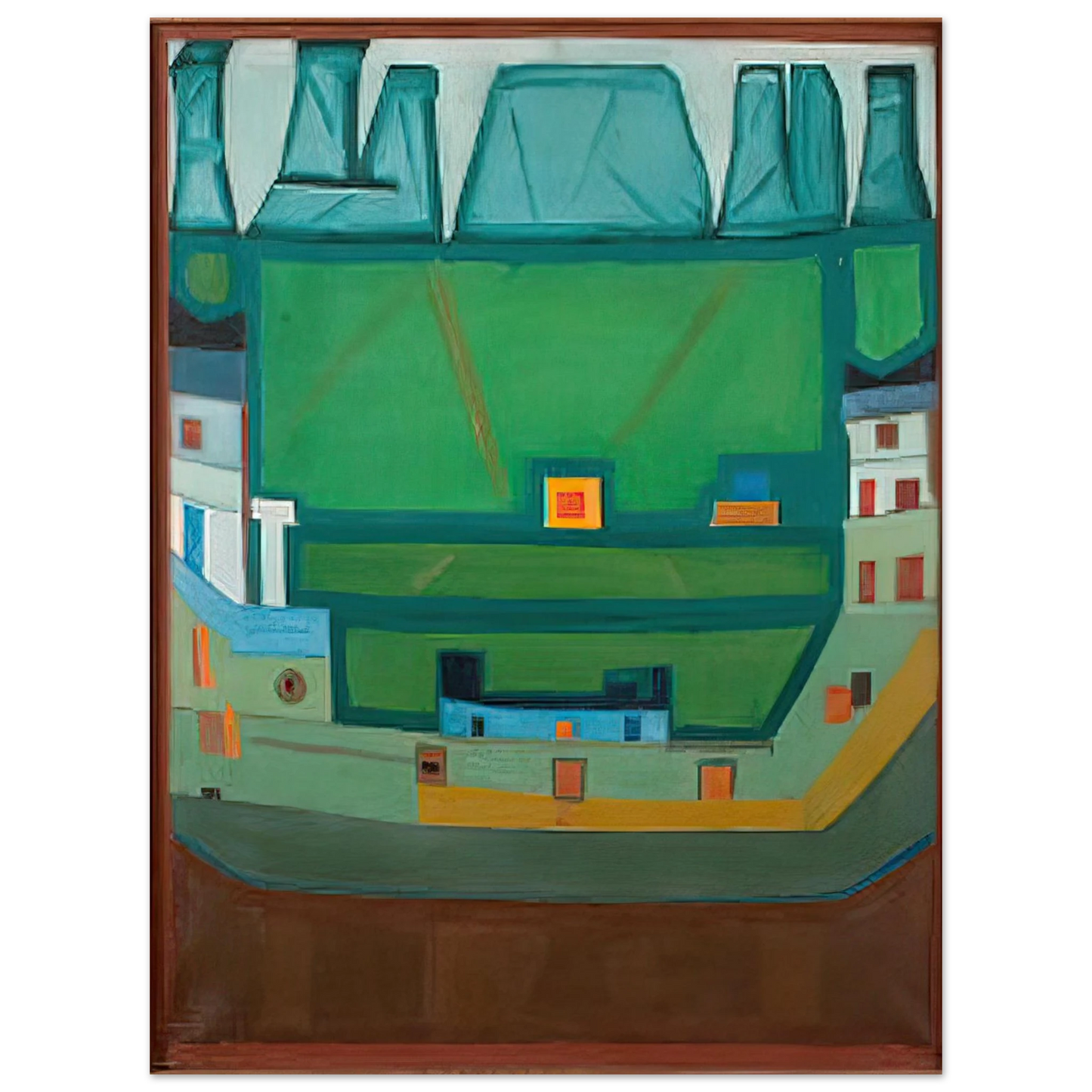 Jerzy Nowosielski - CITY AT THE FOOT OF THE MOUNTAINS LANDSCAPE Fine Art Poster - Default Title