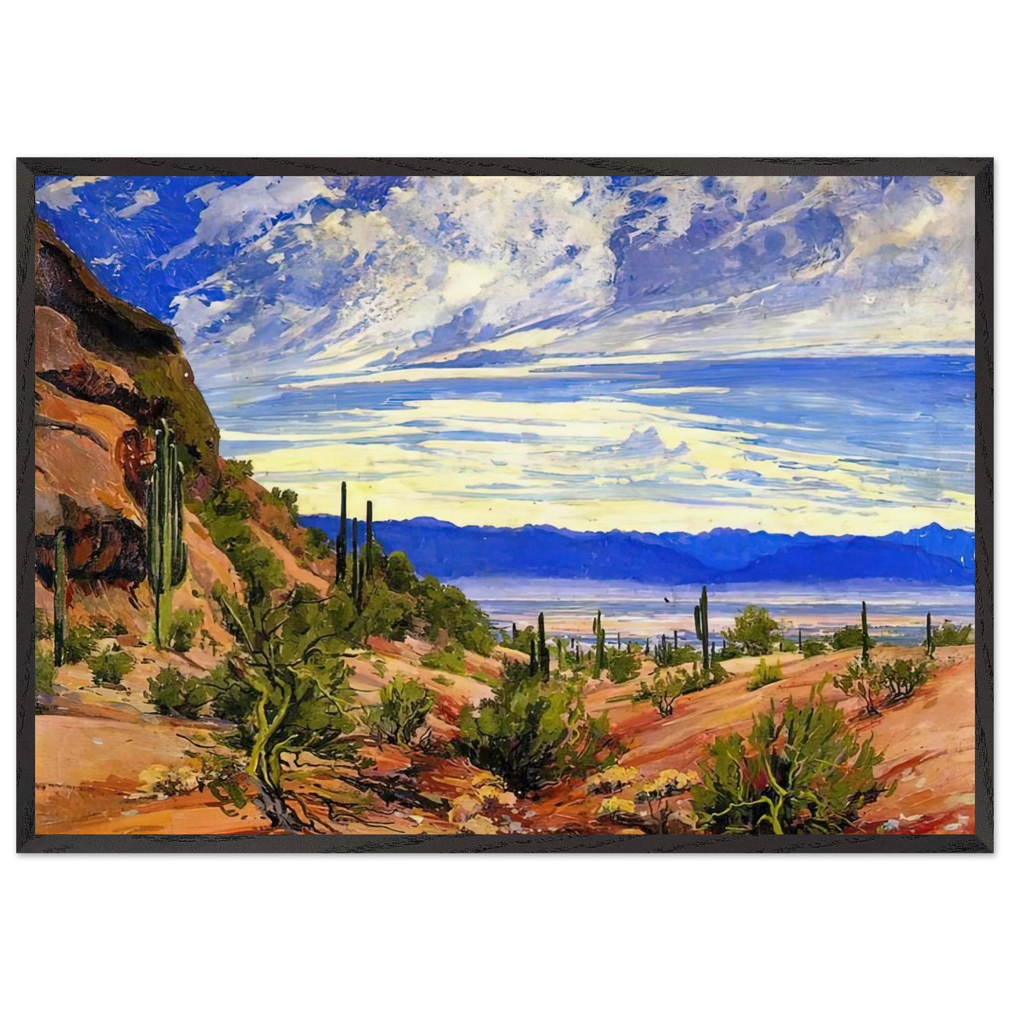 WASHOE WICKIUP 1919 - Maynard Dixon 70x100 cm / 28x40 inches Framed Art Print – Black Wooden Frame