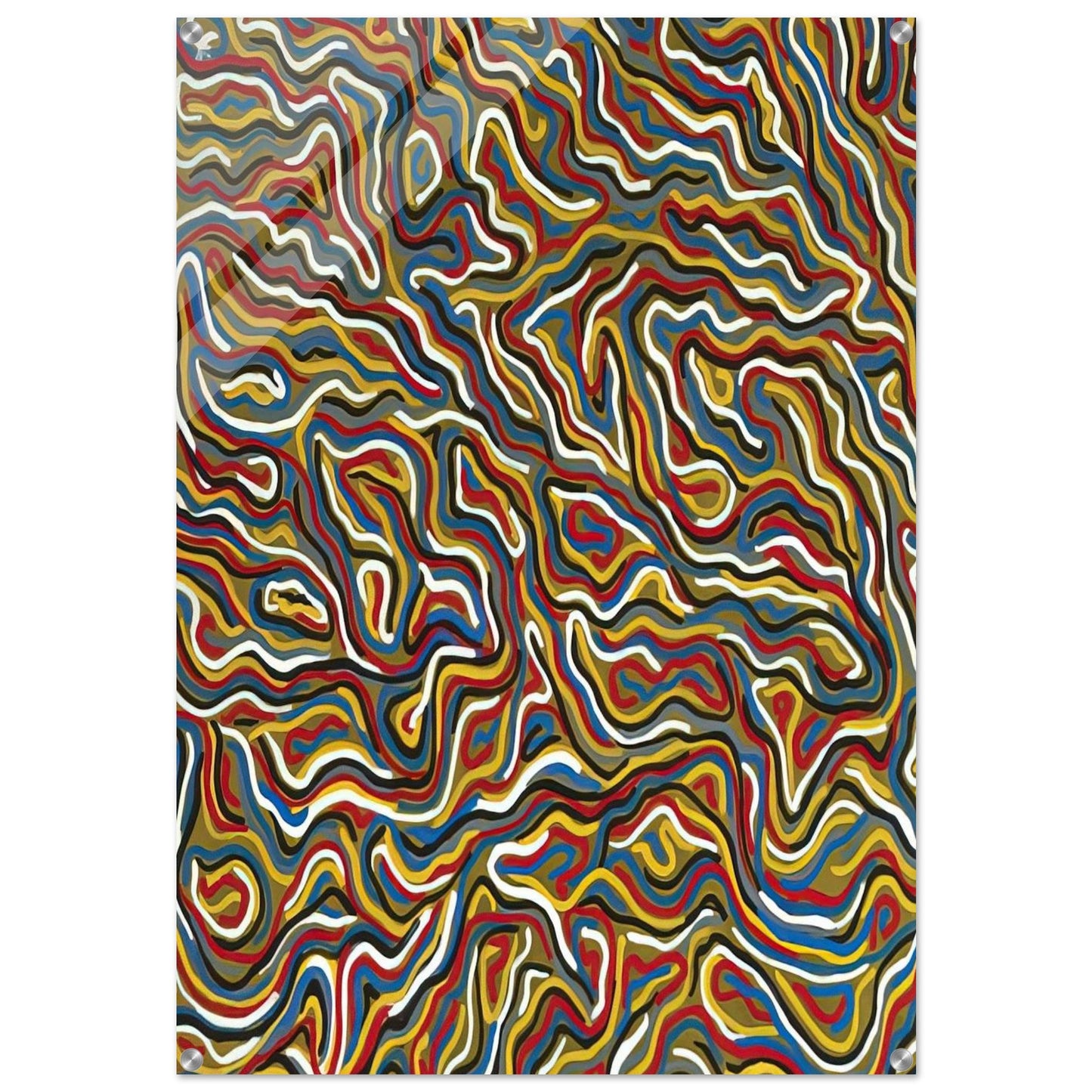Squiggly Brushstrokes Olive - Sol LeWitt Acrylic Print - 70x100 cm / 28x40″ inches | Sol LeWitt Wall Art | Sol LeWitt Prints