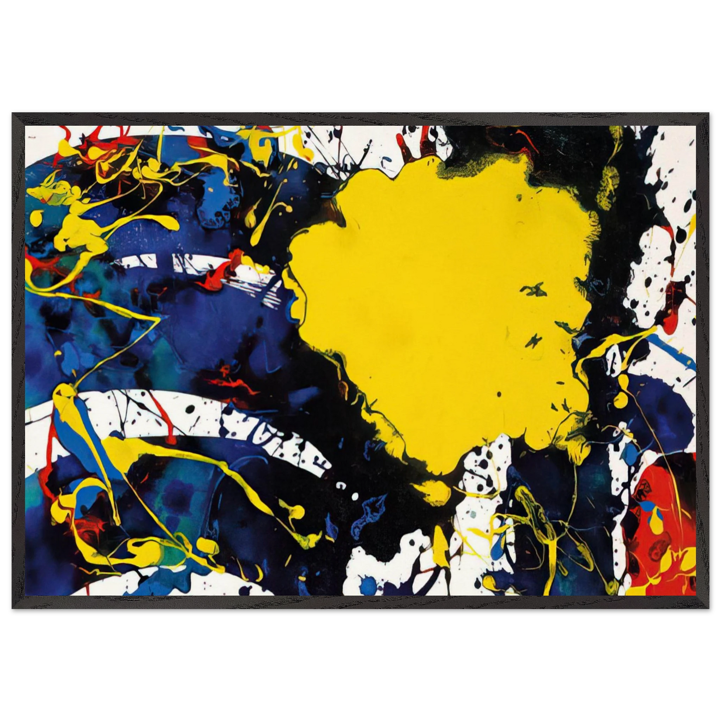 Untitled SFP94-135 SFF 1805 - Sam Francis Framed Art Print – Black Wooden Frame - Default Title - -Framed Art Print