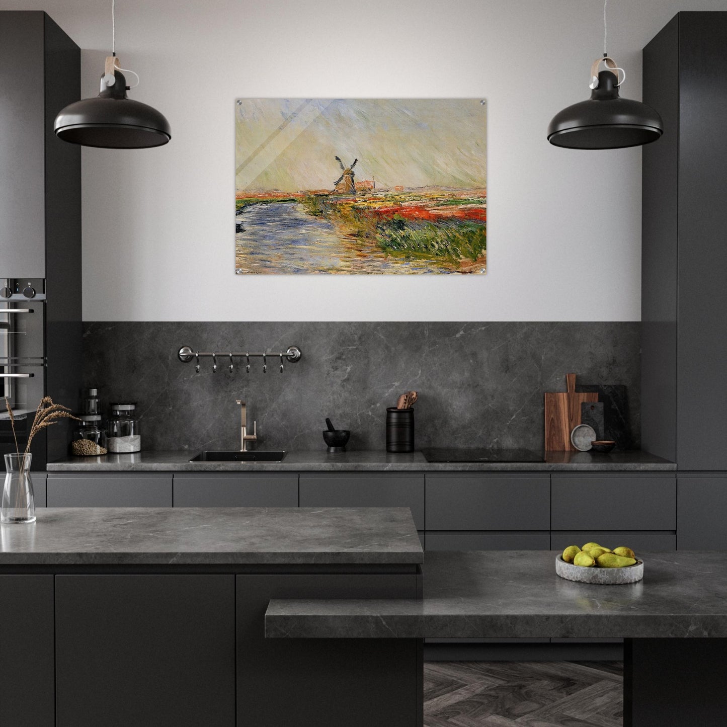 Tulip Field in Holland - claude monet Acrylic Print - 70x100 cm / 28x40″ inches