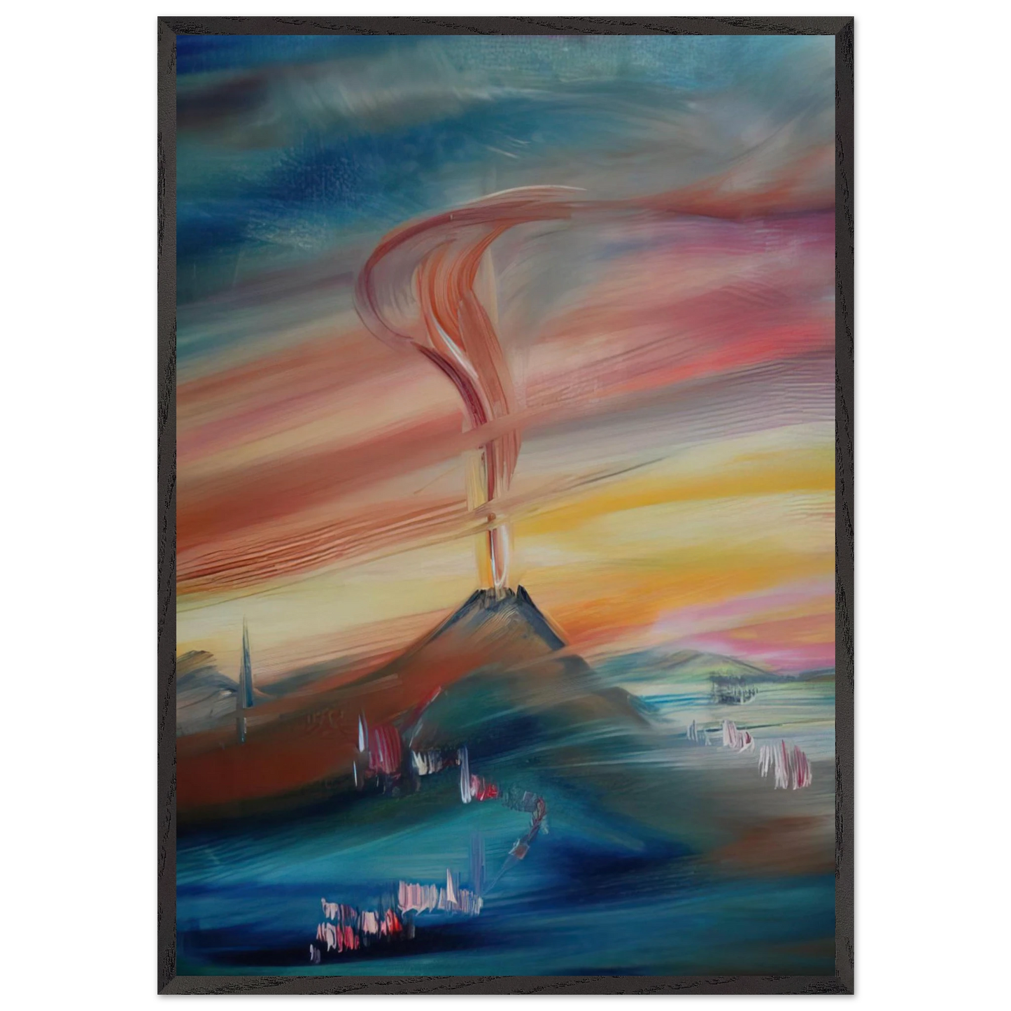 After Eruption of the Hessian Skittles - Konrad Zuse 70x100 cm / 28x40 inches Framed Art Print – Black Wooden Frame