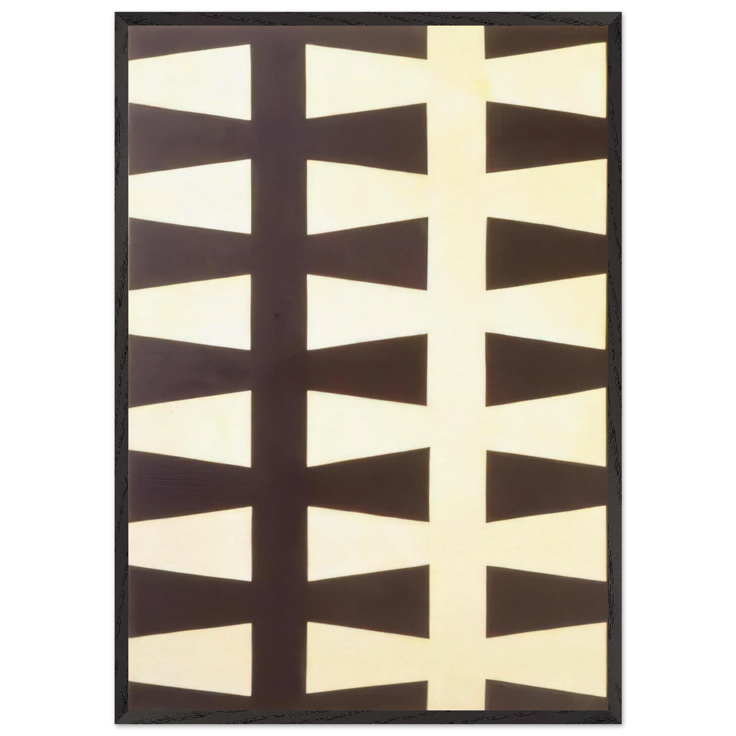 Black and White Repeat - 1953 - Leon Polk Smith 70x100 cm / 28x40 inches Framed Art Print – Black Wooden Frame