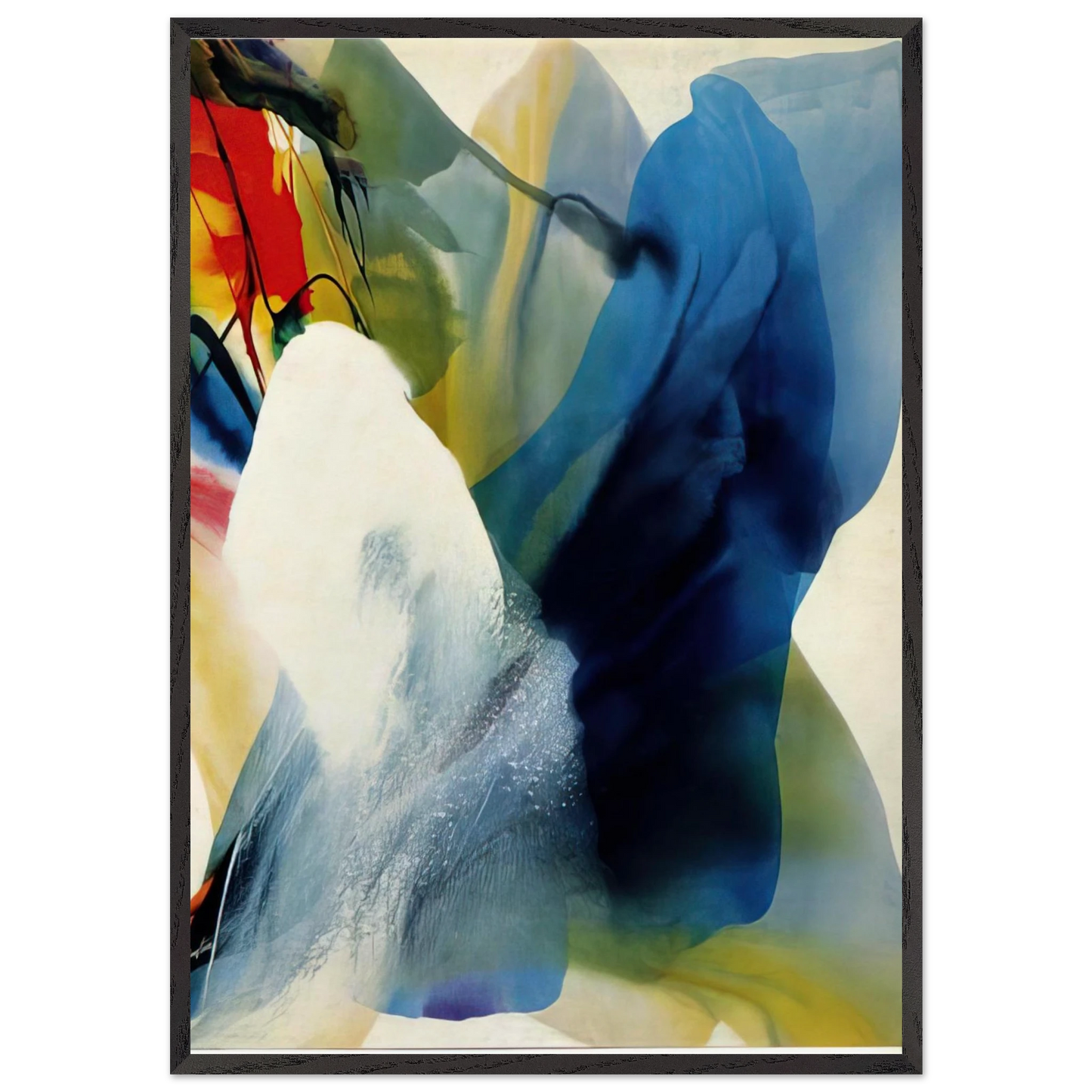 Phenomena Graced by Three - 1968 - Paul Jenkins 70x100 cm / 28x40 inches Framed Art Print – Black Wooden Frame