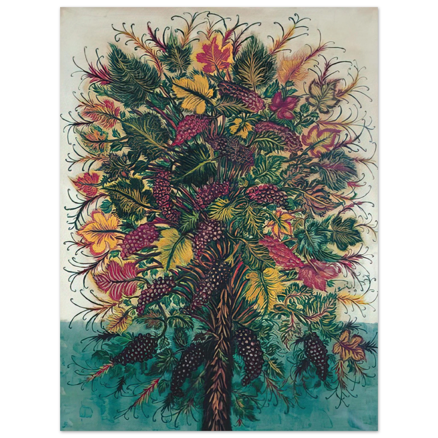 Seraphine Louis - Les Grappes de Raisin - 1930 Fine Art Poster - Default Title